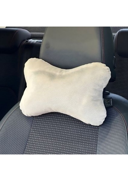 2 Li Premium Araç Boyun Yastığı Kadife Bej Kumaş modelleri