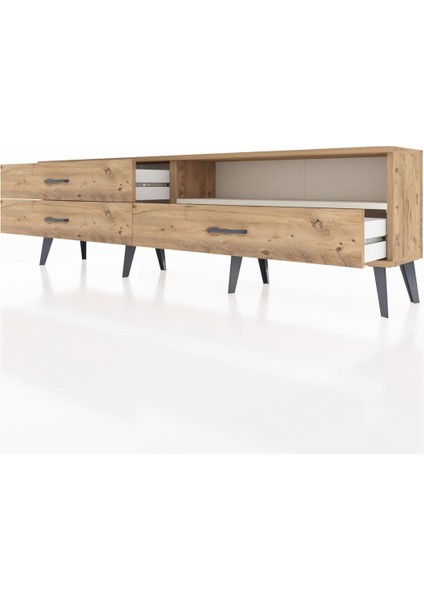 Arges Tv Ünitesi Tek Raflı 3 Çekmeceli 176X30X51 Çam-Aytaşı/çam fırsatları
