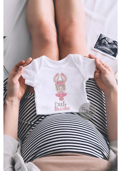 Organik %100 Pamuk Little Ballerina Balerin Baskılı Bebek Body Kısa Kollu Çıtçıtlı Badi Zıbın 5311 fiyatları