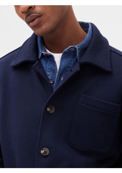 Erkek Lacivert Fransız Havlu Kumaş Chore Ceket modelleri