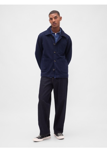 Erkek Lacivert Fransız Havlu Kumaş Chore Ceket indirimleri