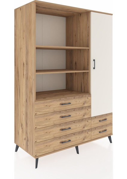 Kronos Dolap 7 Raflı 6 Çekmeceli Tek Kapaklı 132X59X195 Çam-Aytaşı/çam fiyatları