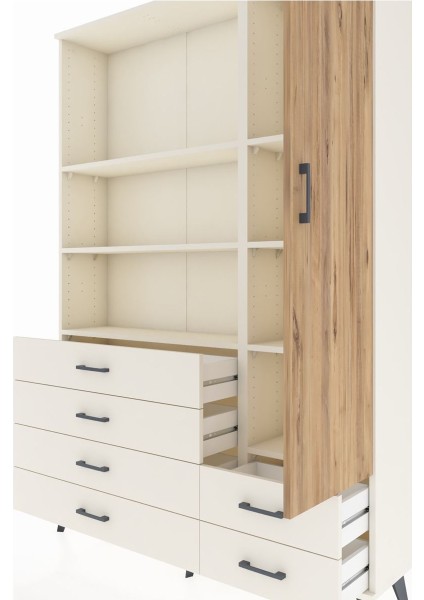 Arges Dolap 7 Raflı 6 Çekmeceli Tek Kapaklı 132X30X195 Aytaşı-Çam/aytaşı fırsatları