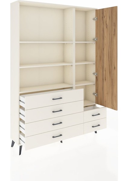 Arges Dolap 7 Raflı 6 Çekmeceli Tek Kapaklı 132X30X195 Aytaşı-Çam/aytaşı indirimleri