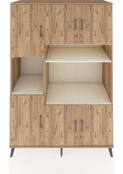 Kronos Dolap 9 Raflı 6 Kapaklı 132X59X195 Çam-Çam/aytaşı