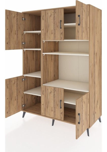 Kronos Dolap 9 Raflı 6 Kapaklı 132X59X195 Çam-Çam/aytaşı modelleri