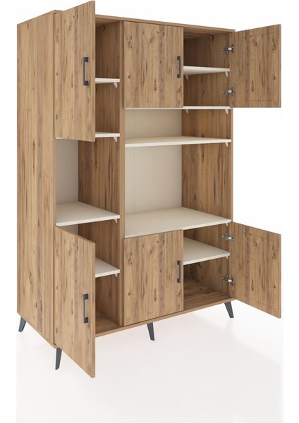 Kronos Dolap 9 Raflı 6 Kapaklı 132X59X195 Çam-Çam/aytaşı indirimleri