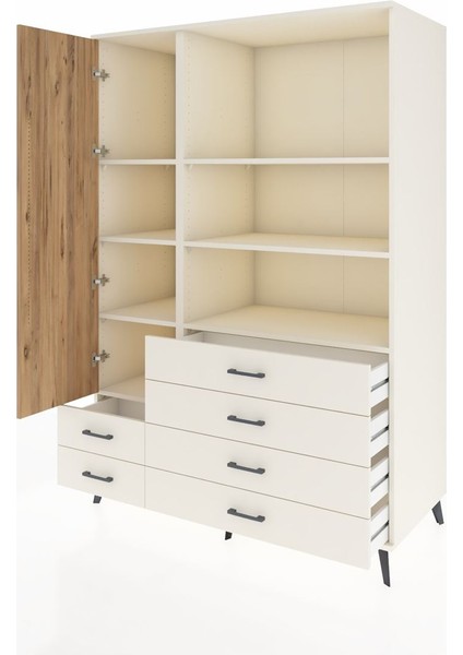 Kronos Dolap 7 Raflı 6 Çekmeceli Tek Kapaklı 132X59X195 Aytaşı-Çam/aytaşı modelleri