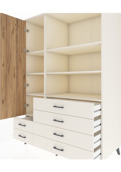 Kronos Dolap 7 Raflı 6 Çekmeceli Tek Kapaklı 132X59X195 Aytaşı-Çam/aytaşı fırsatları