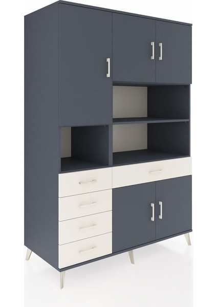 Kronos Dolap 9 Raflı 5 Çekmeceli 5 Kapaklı 132X59X195 Antrasit-Antrasit/aytaşı fiyatları
