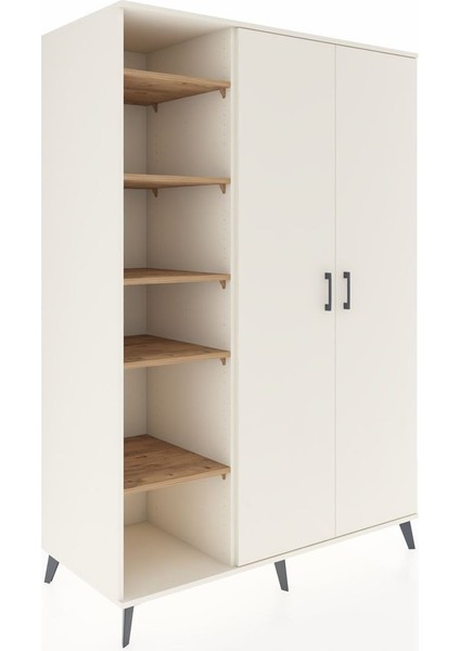 Kronos Dolap 7 Raflı 2 Kapaklı Tek Askılı 132X59X195 Aytaşı-Aytaşı/çam fiyatları