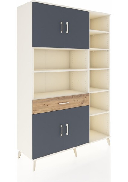 Hyperion Dolap 10 Raflı Tek Çekmeceli 4 Kapaklı 132X44X195 Aytaşı-Antrasit/çam fiyatları