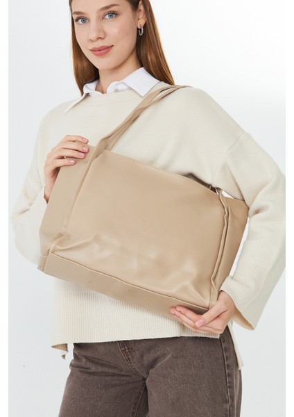 Esmarie Bej Çift Saplı Salaş Kadın Omuz, Kol ve El Çantası fırsatları