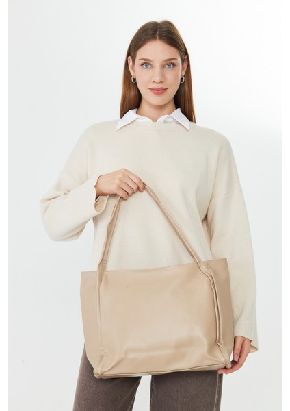 Esmarie Bej Çift Saplı Salaş Kadın Omuz, Kol ve El Çantası indirimleri