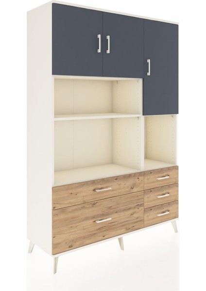 Hyperion Dolap 8 Raflı 5 Çekmeceli 3 Kapaklı 132X44X195 Aytaşı-Antrasit/çam fiyatları