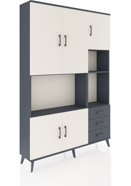 Arges Dolap 9 Raflı 3 Çekmeceli 5 Kapaklı 132X30X195 Antrasit-Aytaşı/antrasit fiyatları