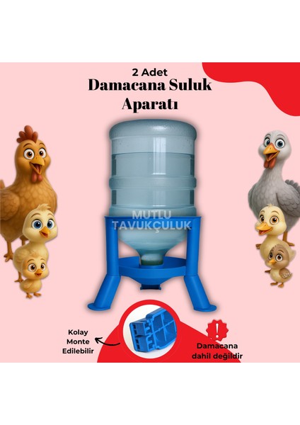 2 Adet Damacana Aparatı Tavuk ve Güvercin Suluğu, Damacana Suluk Altı -Sadece Alt Akıllı Otomatik