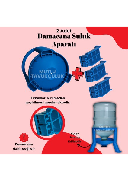 2 Adet Damacana Aparatı Tavuk ve Güvercin Suluğu, Damacana Suluk Altı -Sadece Alt Akıllı Otomatik fiyatları