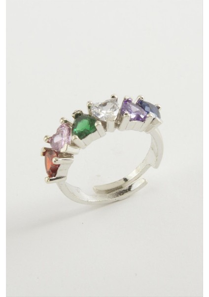 Lvsqvr Kalp Zirkon Taşlı Yüzük-Gümüş Rengi fiyatları