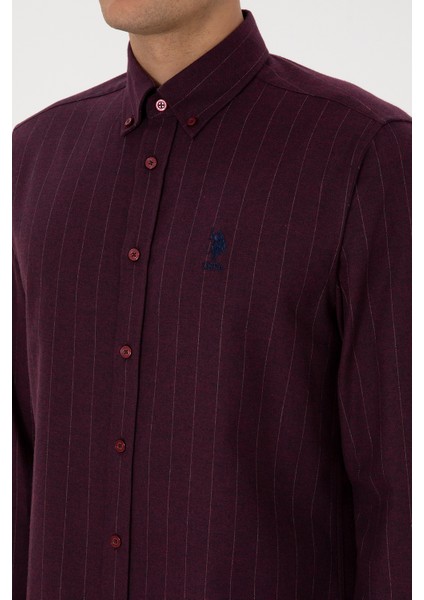 Erkek Bordo Gömlek Desenli 50316559-VR014