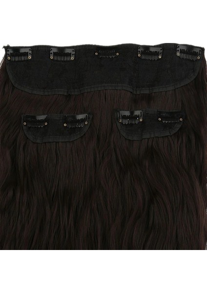 Fiber Sentetik Kabarık Dalgalı Yarım Ay + 2 Yan Çıt Çıt - Koyu Kahve modelleri