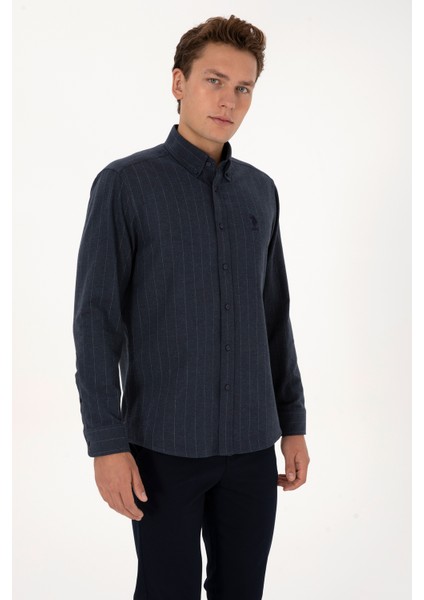 Erkek Lacivert Gömlek Desenli 50316559-VR033