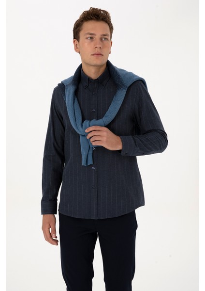 Erkek Lacivert Gömlek Desenli 50316559-VR033 modelleri