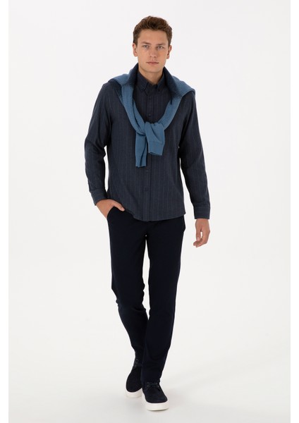 Erkek Lacivert Gömlek Desenli 50316559-VR033 fırsatları