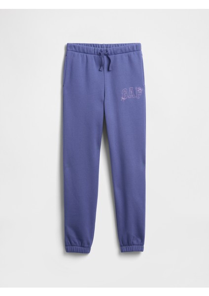 Kız Çocuk Koyu Mavi Relaxed Gap Logo Jogger Eşofman Altı