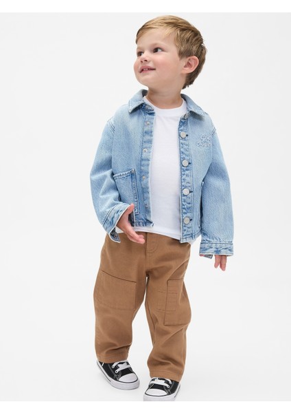 Erkek Bebek Kahverengi Pull-On Barrel Pantolon