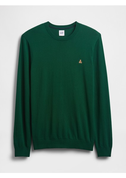 Erkek Yeşil Pamuk Bisiklet Yaka Kazak fiyatları