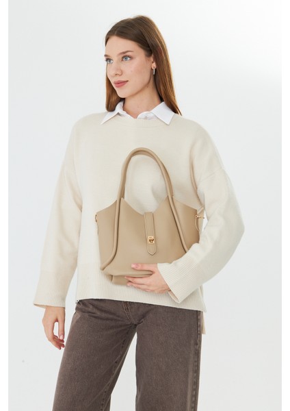 Arlina Bej Çapraz Askılı Yavrulu Kadın Omuz, Kol ve El Çantası