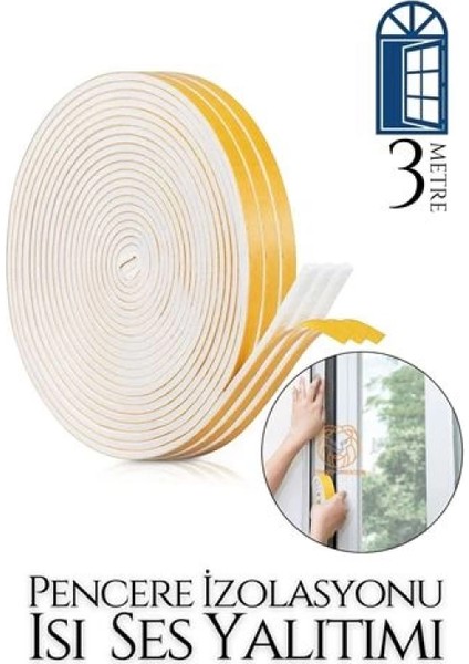 Pencere Ses Isı Yalıtım Sünger Bant 3 Metre fiyatları