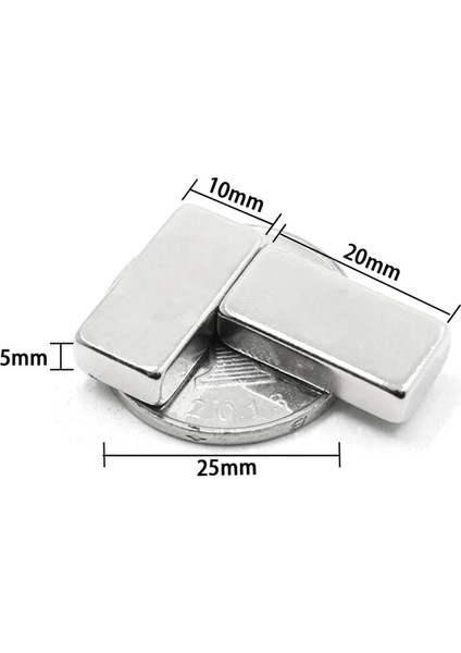 10 Adet 20X10X5 mm Neodyum Magnet N35 Güçlü Mıknatıs Köşeli ve Dayanıklı Nikel Kaplama modelleri