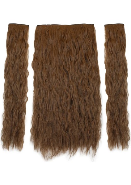 Fiber Sentetik Kabarık Dalgalı Yarım Ay + 2 Yan Çıt Çıt - Kumral fiyatları