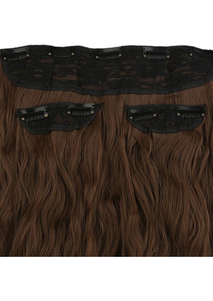 Fiber Sentetik Kabarık Dalgalı Yarım Ay + 2 Yan Çıt Çıt - Kumral modelleri