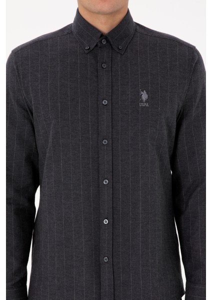 Erkek Antrasit Gömlek Desenli 50316559-VR006