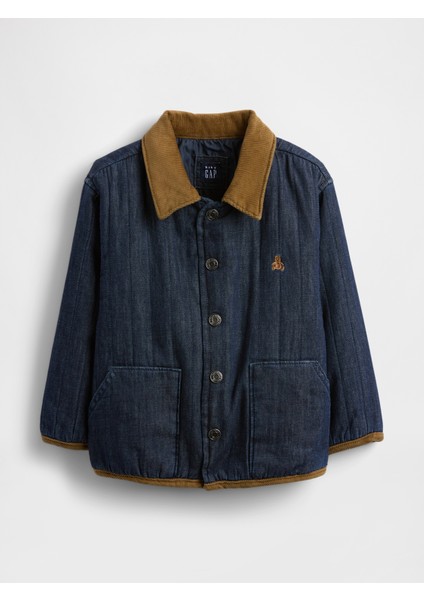 Erkek Bebek Mavi Kapitone Denim Ceket
