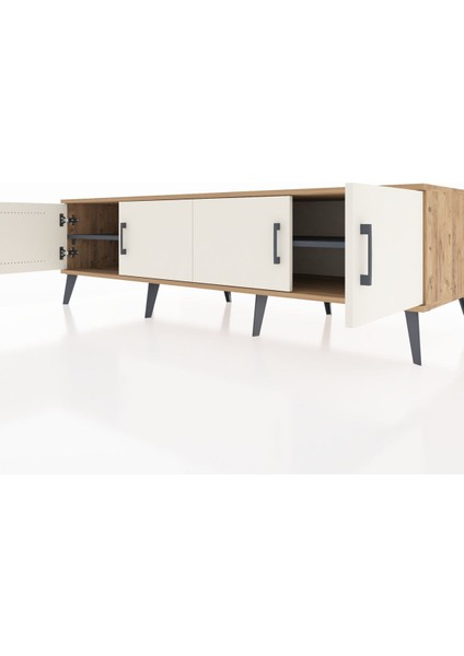 Kronos Tv Ünitesi 2 Raflı 4 Kapaklı 176X59X51 Çam-Aytaşı/antrasit fırsatları