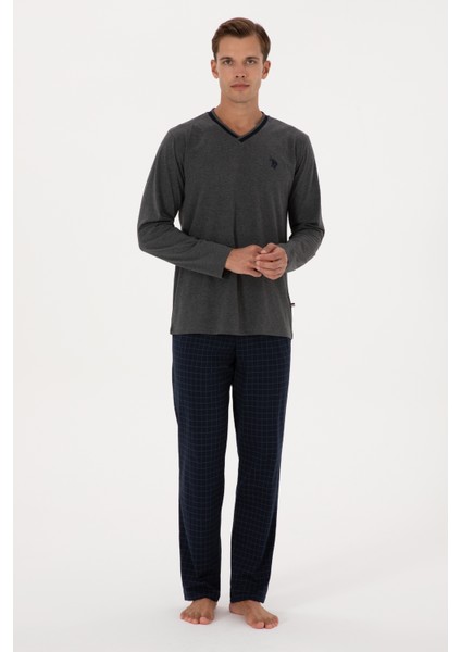 Erkek Antrasit Melanj Pijama Takım 50318616-VR081