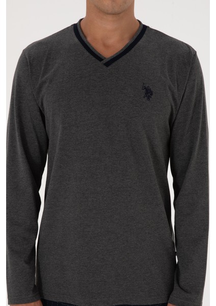 Erkek Antrasit Melanj Pijama Takım 50318616-VR081