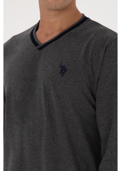 Erkek Antrasit Melanj Pijama Takım 50318616-VR081