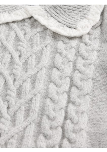 Kız Bebek Gri Cashsoft Yaka Detaylı Kazak fiyatları