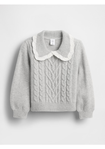 Kız Bebek Gri Cashsoft Yaka Detaylı Kazak fırsatları