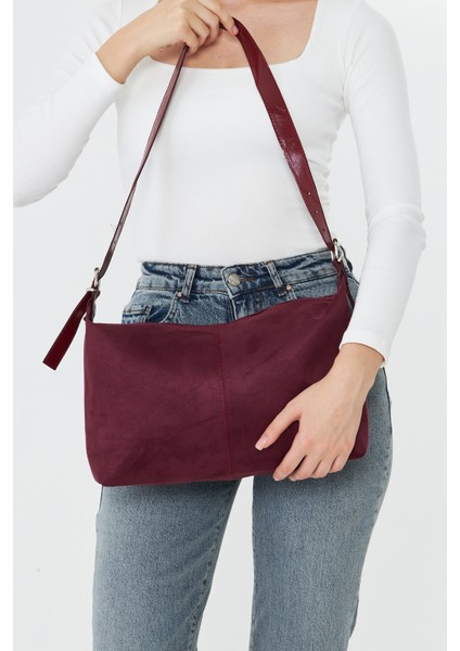 Metro Bordo Süet Kadın Omuz, Kol ve El Çantası