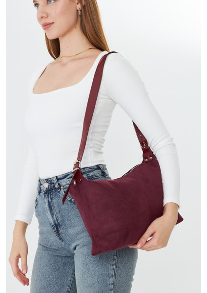 Metro Bordo Süet Kadın Omuz, Kol ve El Çantası