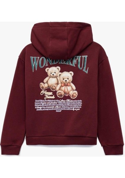 Kız Çocuk Pamuklu Uzun Kollu Baskılı Kapşonlu Sweatshirt (Aw 25) fiyatları