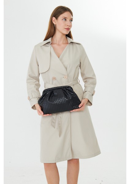 Liora Siyah Örgü Detaylı Portföy Kadın Omuz, Kol ve El Çantası fiyatları