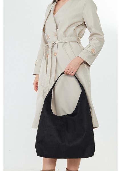 Vianor Siyah Süet Salaş Tek Saplı Kadın Omuz, Kol ve El Çantası modelleri