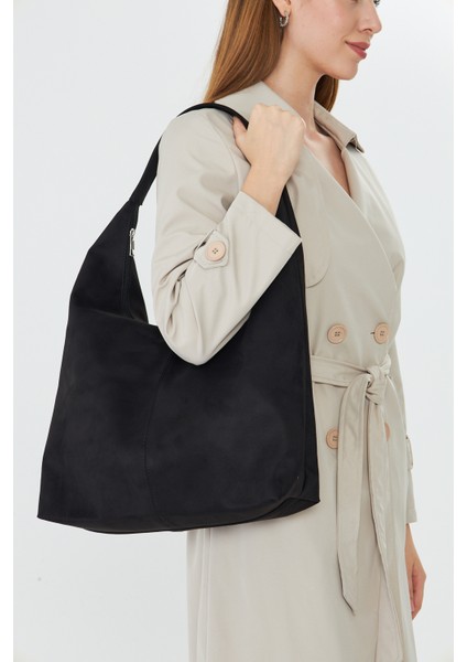 Vianor Siyah Süet Salaş Tek Saplı Kadın Omuz, Kol ve El Çantası fırsatları